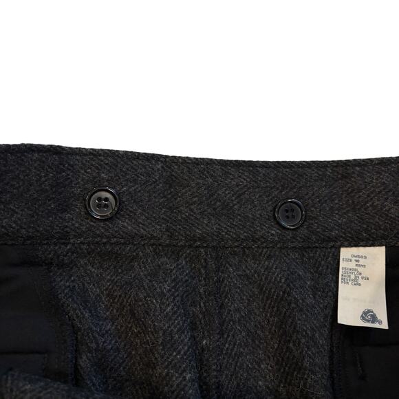 Vintage LL Bean Wool Hunting Pants Mens 40x30 Gray Suspender Buttons Made in USA - Picture 5 of 12